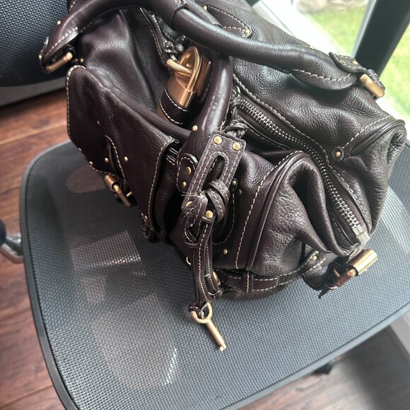 CHLOE Paddington Rare Early Model Chocolate Brown Leather Satchel Handbag - Picture 6 of 15